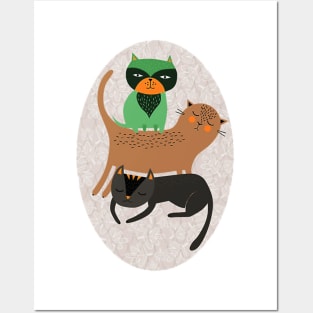 Three Cute Cats Posters and Art